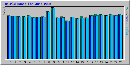 Hourly usage for June 2025